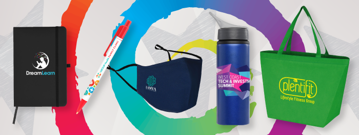 journal, pen, mask, tumbler, bag