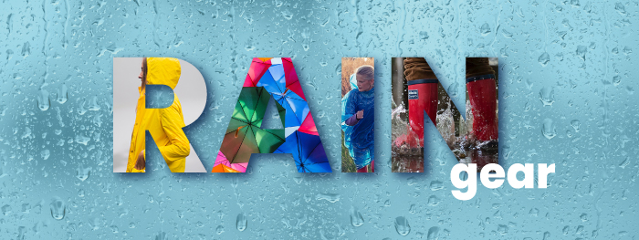 rain gear, raincoat, banner