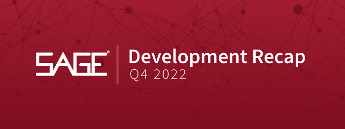 SAGE Product Updates: Q4 2022 Development Recap