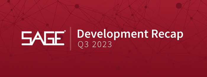 SAGE Product Updates: Development Recap Q3 2023