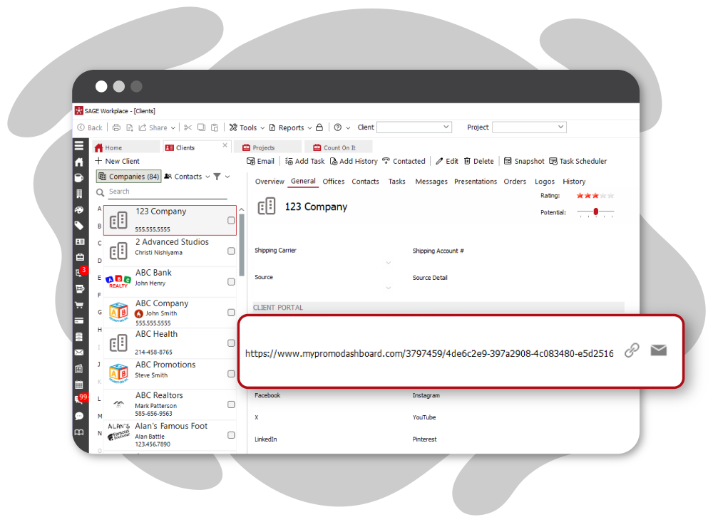 Share the client dashboard